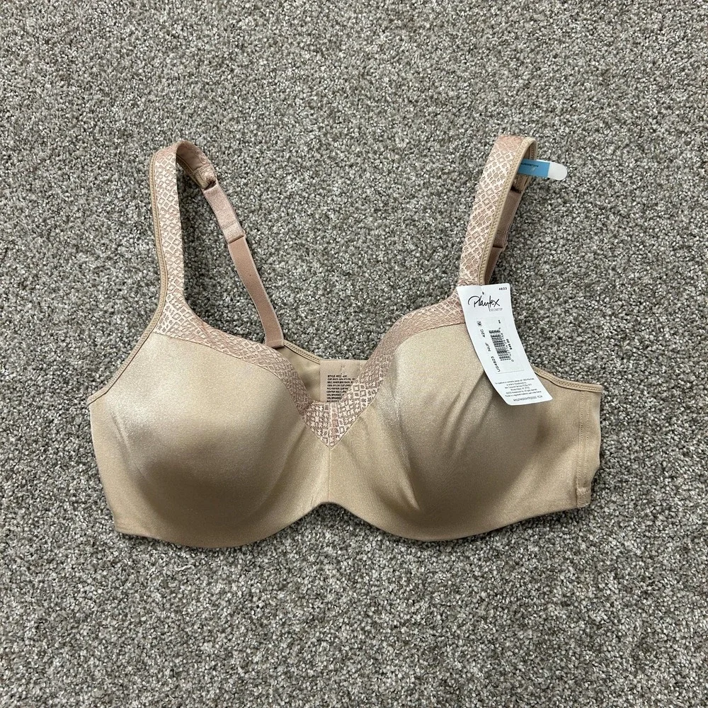 Playtex Secrets T-Shirt Bra Womens 42C Beige Underwire Lined Comfort Straps